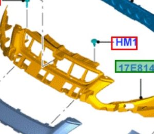 Підсилювач бампера переднього пластик FORD C-Max MK2 (10-15)